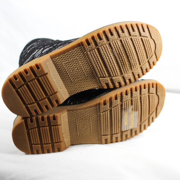 Rare Y2K Silver Metallic Foil Black Lace Combat Boots Size 10 - Picture 5 of 8